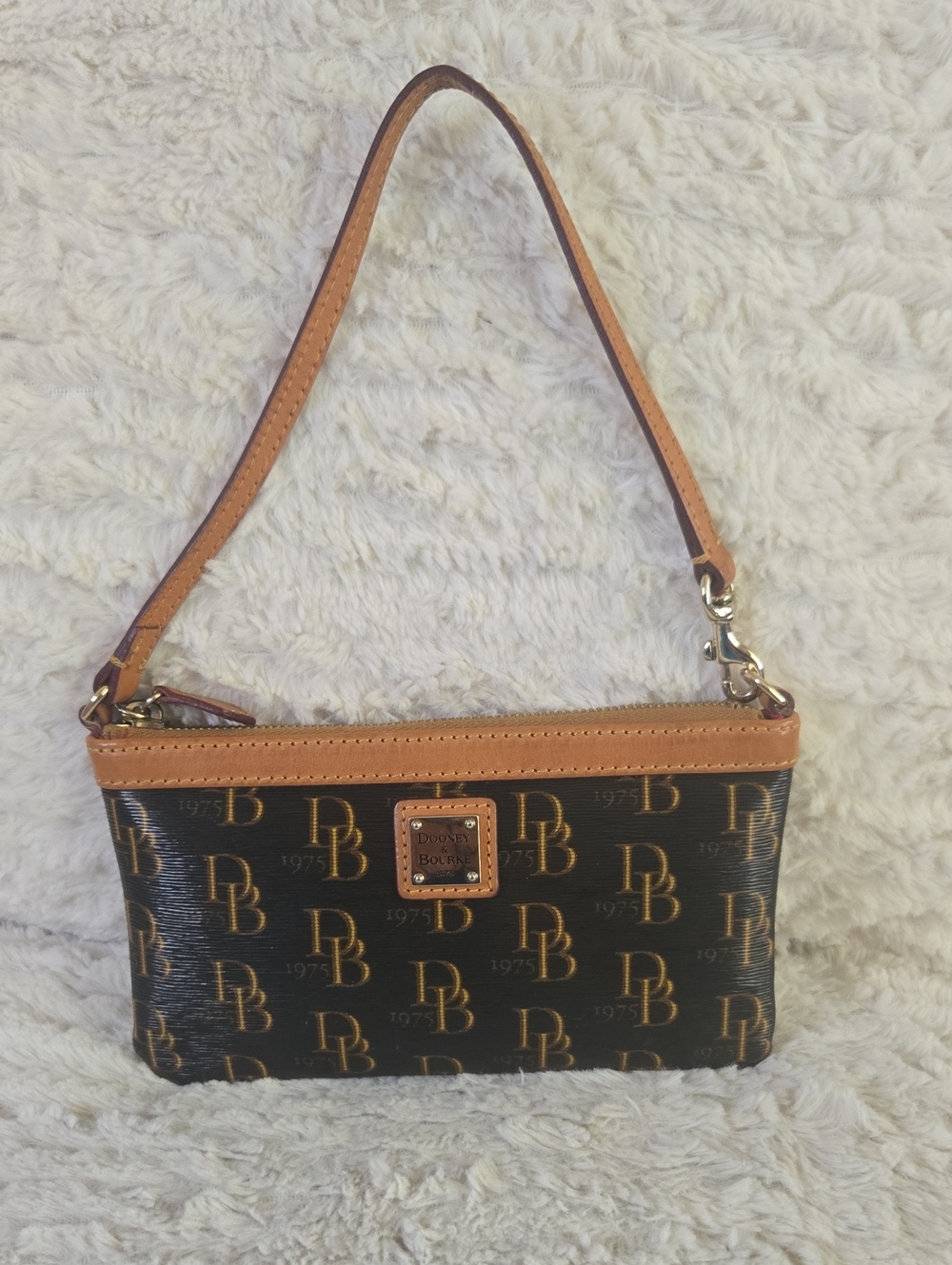 Dooney & Bourke Brown/Tan Logo Wristlet